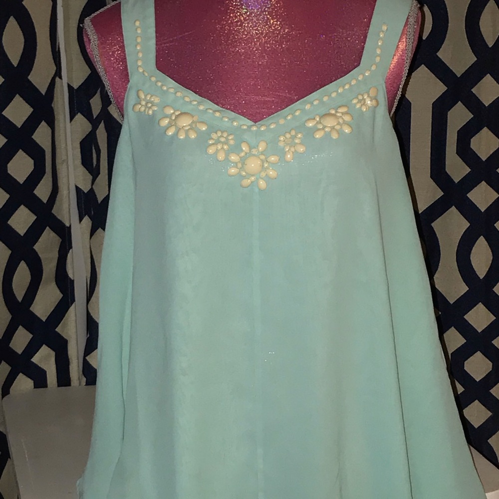 Plus size mint green blouse
